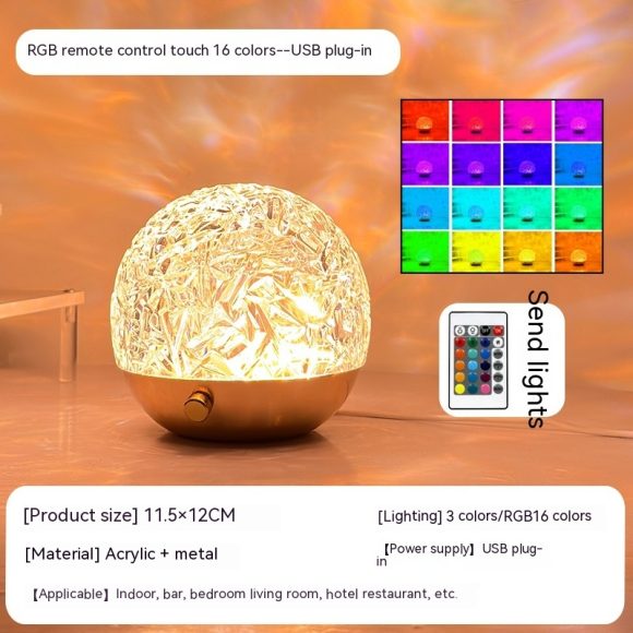 New Water Ripple Projector Night Light Crystal Mood Lamp Bedside Home Bedroom Decoration Aesthetic Christmas Gift Sunset Lights - Image 9