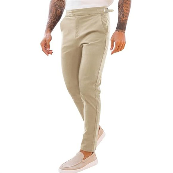 Men's Slim Fit Casual Fashion Street Stretch Twill Mid Waist Pencil Pants - Image 2