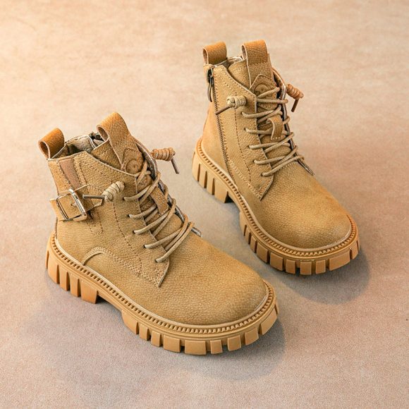 Boy Martin Boots Children Plus Fleece Shortautumn And Winter - Image 5