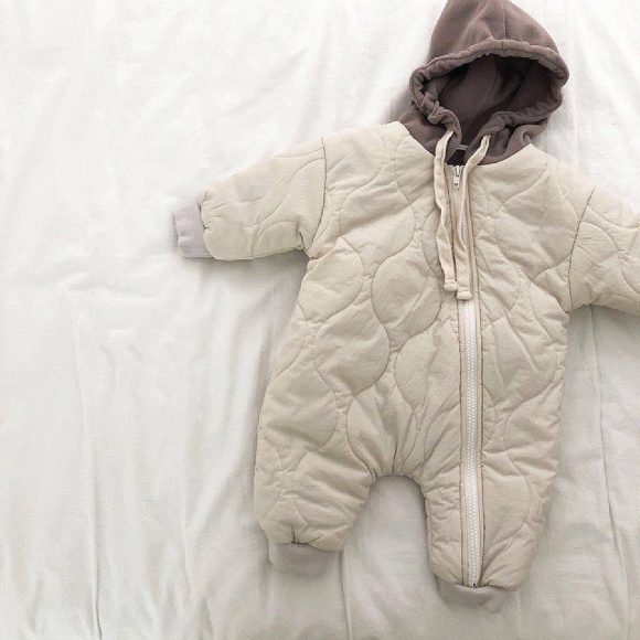 Baby Padded Quilted Kumpsuit Outing Clothes - Image 6