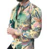 Men's Casual Long Sleeved Large Floral Shirt - Image 6