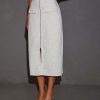 European And American Style Solid Color Stitching Zipper Split High Waist Slim Fit Casual Skirt - Image 3