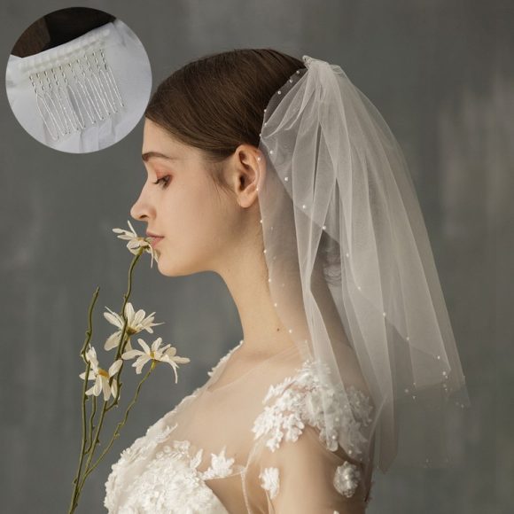 Women's Retro Short Wedding Bride Headdress - Image 5