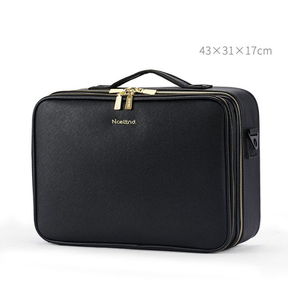 Large Capacity Leather Cosmetic Bag Portable Makeup Artist Makeup Storage Bag - Image 10