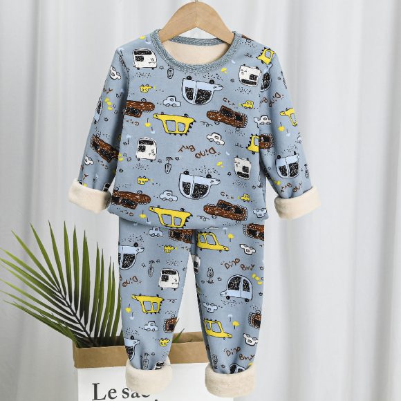Children's Thermal Underwear Suit Fleece-lined Thickened - Image 10