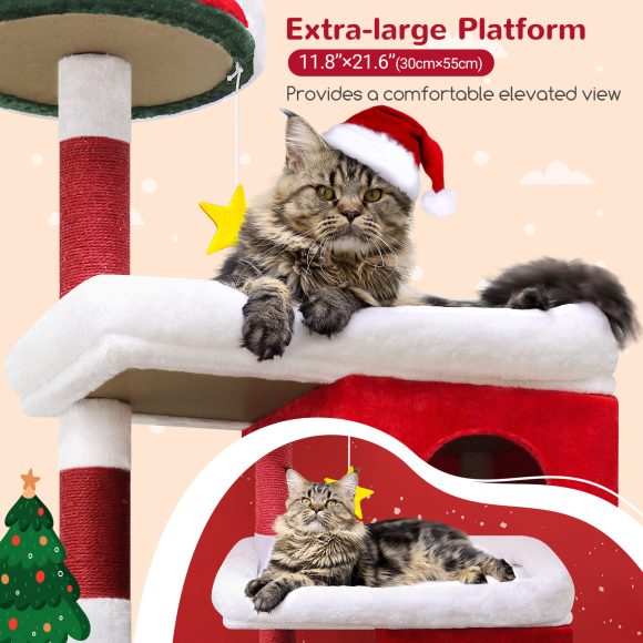 72 Inch Christmas Cat Climbing Rack - Image 2