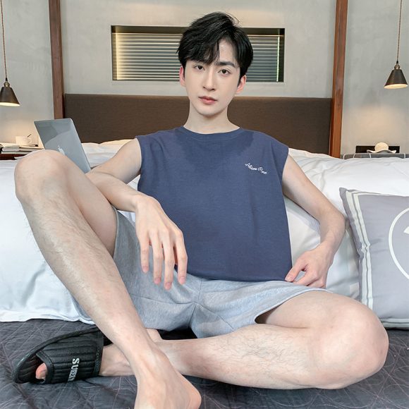 Men's Vest Sleeveless Pajamas Summer Pure Cotton - Image 6