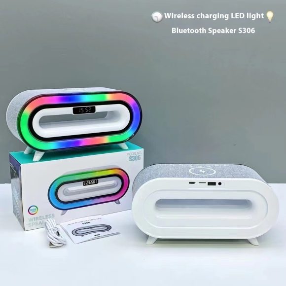 Wireless Charger White Noise Desktop Bluetooth Speaker - Image 2