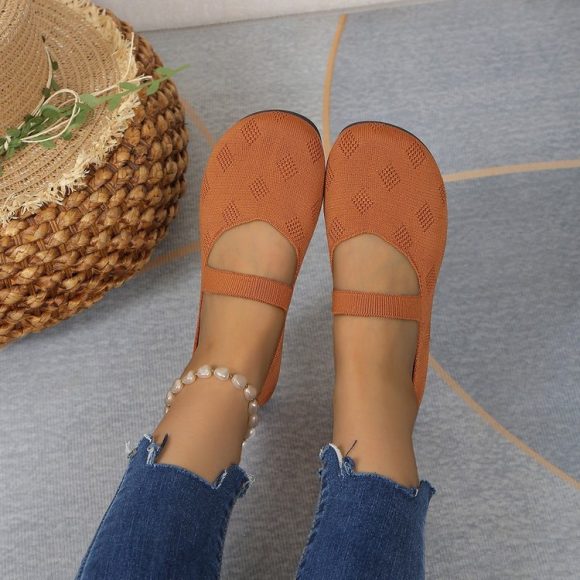 Doug Shoes Round Head Comfortable Flat Flying Woven Pumps - Image 6