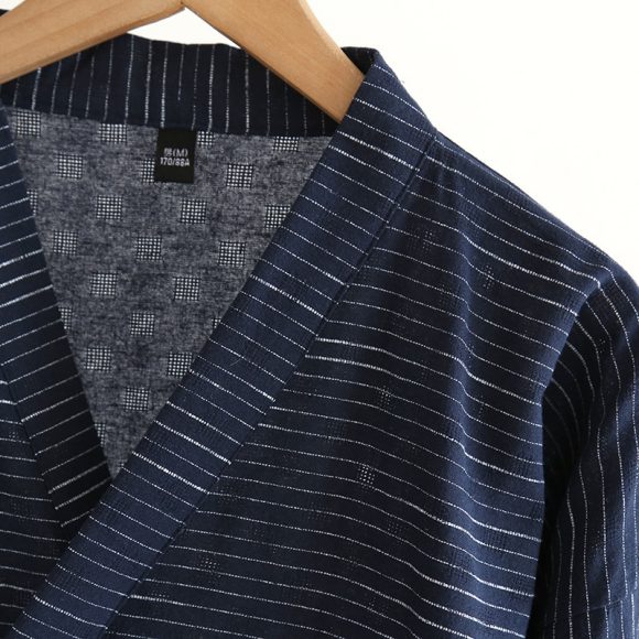 Summer Jacquard Gauze Cotton Kimono Thin Home Bathrobe Simple - Image 2