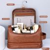Leather Cosmetics Storage Bag Travel Toiletry Bag Portable Men's Business Simplicity Portable With Hook - Image 4