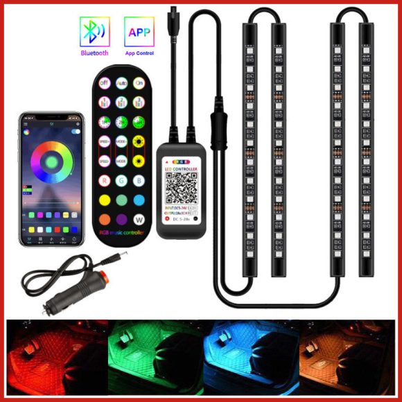 Styling Decorative Lamp LED Car Interior Light Waterproof Ambient Lamp Of Wireless Remote Music Control Car RGB Strip Lights - Image 3