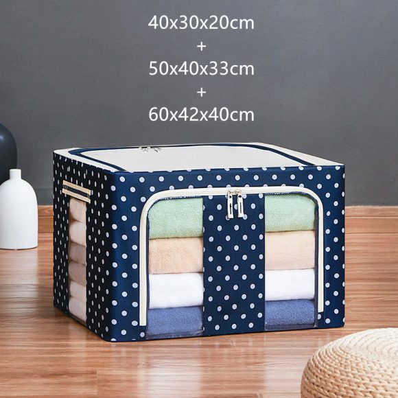 Polka Dot Oxford Cloth Storage Box Fabric Storage Bag - Image 6