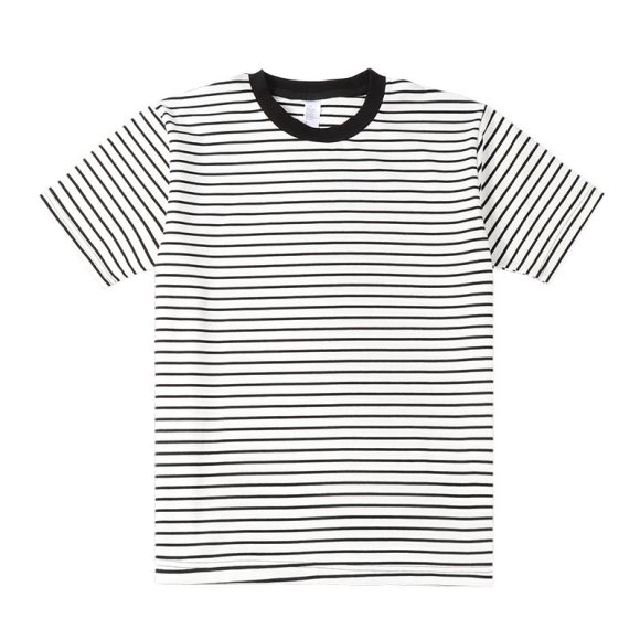 Striped Short Sleeve Simple Men's Versatile T-shirt Loose Top Half Sleeve Slim Striped Navy Skirt - Image 8