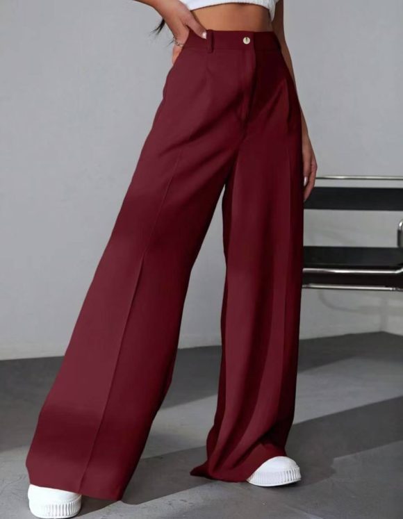 European And American New Women's Trousers Solid Color Casual Straight Pants - Image 8