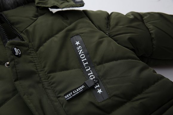 Fashion Boys Thicken Letter Print Hooded Cotton Jacket - Image 7