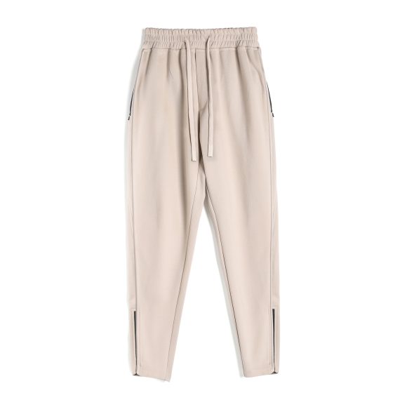 Slim Fit Leg Opening Zipper Ankle Banded Pants - Image 3