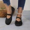 Doug Shoes Round Head Comfortable Flat Flying Woven Pumps
