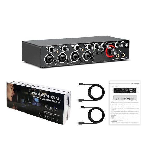4-way Professional Computer Recording Sound Card Small External Driver-free Live Mixing Tuning Equipment MD44 - Image 4