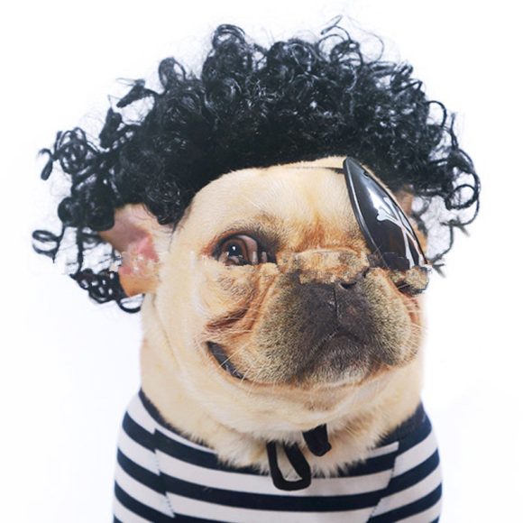 Pet Wig Afro Head Bangs Pigtail - Image 3