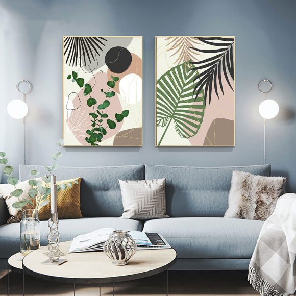 Tropical Plant Leaf Wall Art Canvas Painting - Image 2