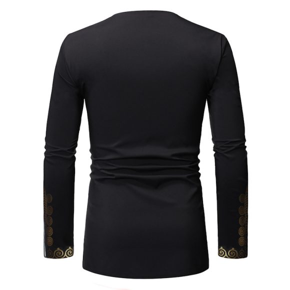 Men's Casual Long-sleeved Polyester Shirt Bronzing - Image 2