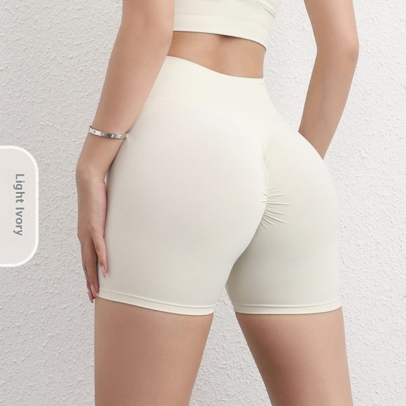 Women's Solid Color Simple High Waist Hip Lifting Sport Shorts - Image 9