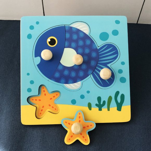 Hand Holding Puzzle Board Children's Montessori Early Education Perception Educational Toy Building Blocks - Image 5