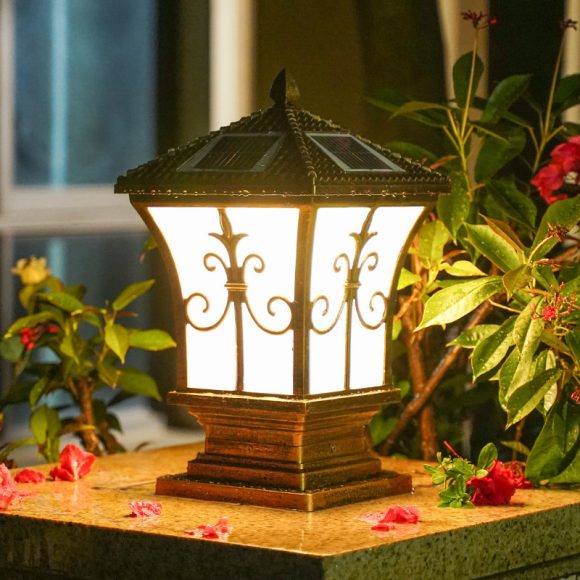 Solar Column Headlights Garden Wall Lights - Image 2
