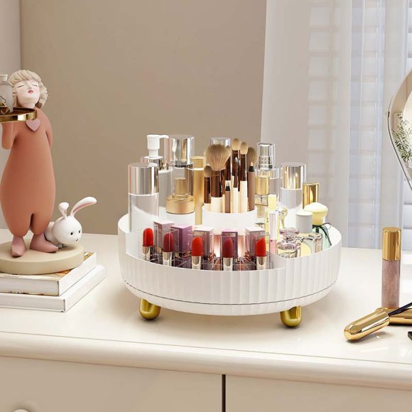 Plastic Cosmetics Rotating Storage Box - Image 2
