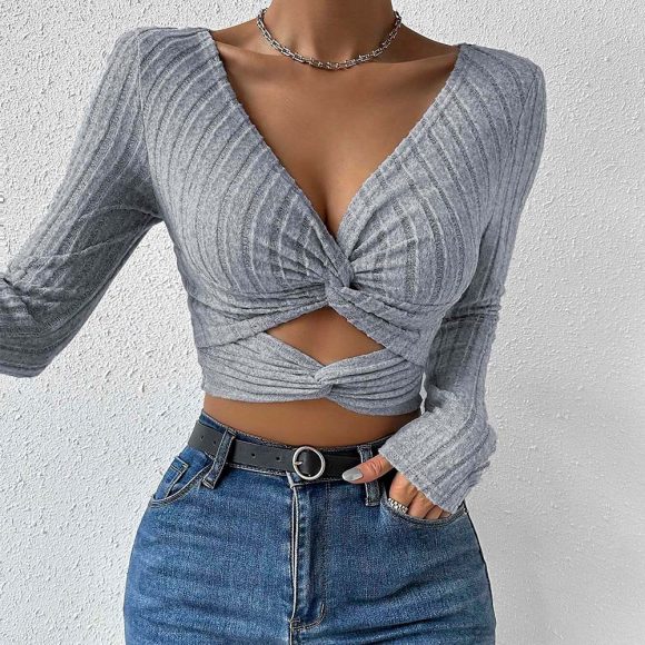 Fashion Personality Female Slim Short Midriff-baring Top - Image 4