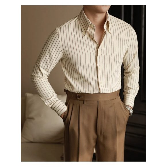 Men's Business Non-ironing Slim-fit Gentleman Versatile Fashion Pointed Buckle Collar Shirt - Image 3