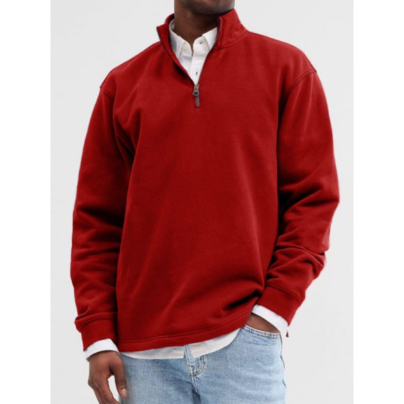 Outdoor Foreign Trade Men's Zipped Stand Collar Sweater Fashion Brand - Image 5