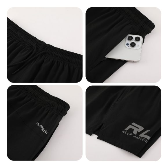 Sports Track And Field Men's Quick-drying Three-point Reflective Printing Fitness Sports Training Pant - Image 8