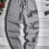 Dark Printed Loose Men's And Women's Lace-up Sweatpants - Image 2