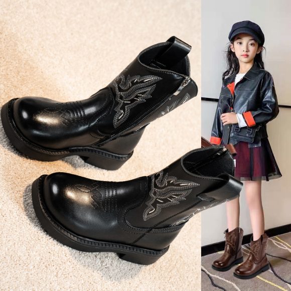 Girls' Embroidered Martin Boots - Image 2