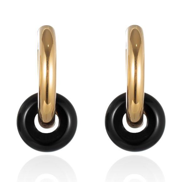 18K Gold Titanium Steel Pearl Earrings - Image 10