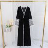 Elegant Cardigan Embroidered Muslim Dress Women's Robe - Image 5