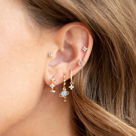 Small And Beautiful Flower Earrings Micro-inlaid Ear Clip - Image 5