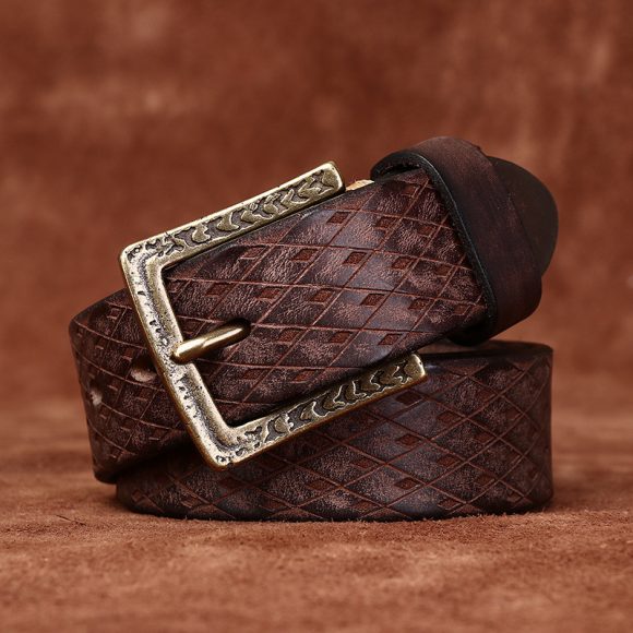 Original Diamond Carved Men's Denim Belt - Image 6