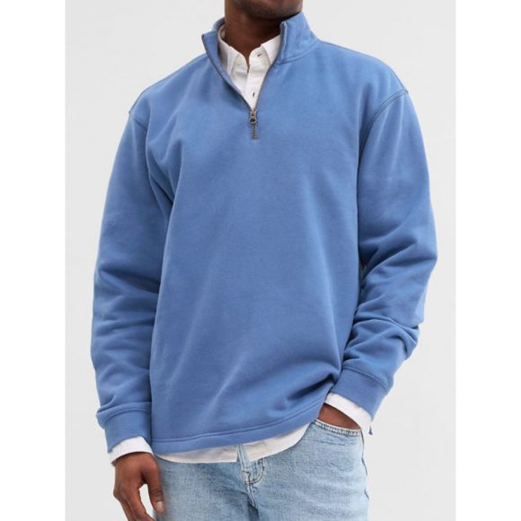 Outdoor Foreign Trade Men's Zipped Stand Collar Sweater Fashion Brand - Image 4