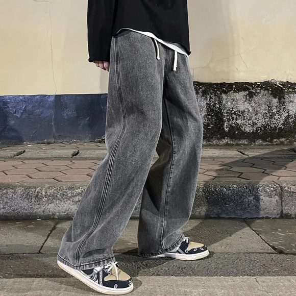 Men's Straight Loose American Design Jeans - Image 3