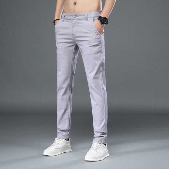 Business Casual Elastic Loose Straight Slim Fit Suit Pants - Image 3