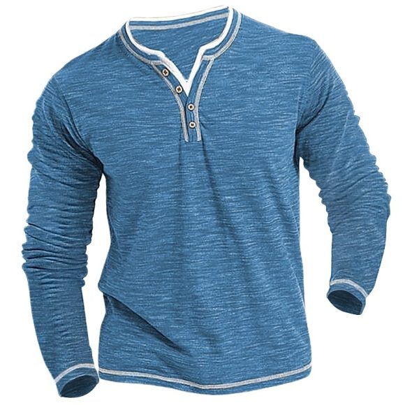 Comfortable Soft Stretch Henley Shirt T-shirt - Image 3