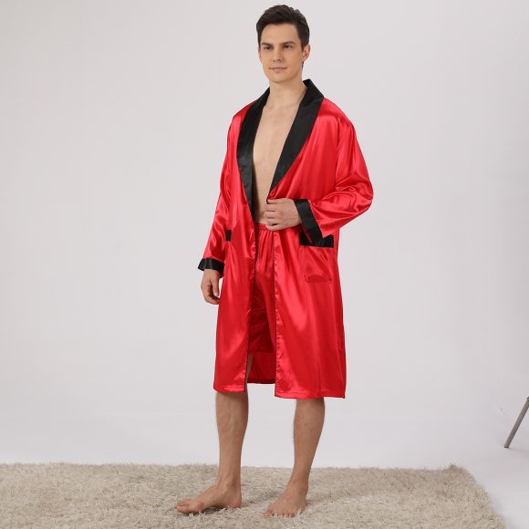 Men's Silk Nightgown Shorts Two-piece Suit - Image 4