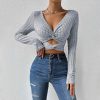 Fashion Personality Female Slim Short Midriff-baring Top