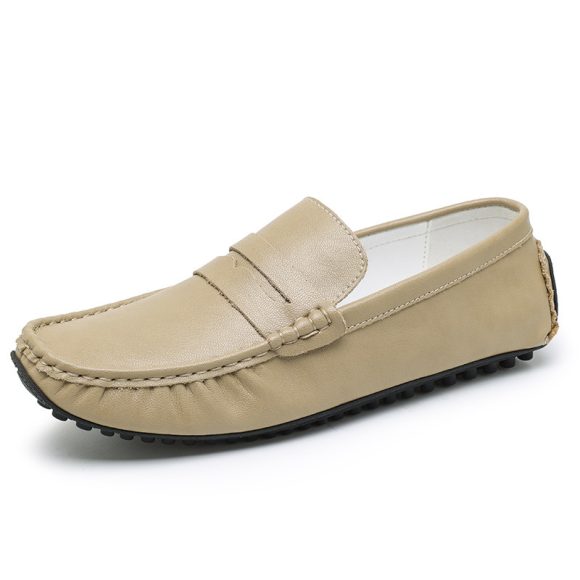 Men's Fashion British Leather Beanie Shoes - Image 2