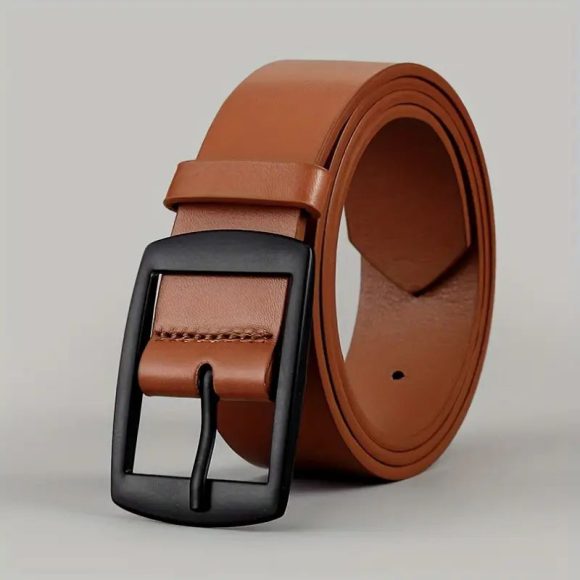 Men's Pin Buckle PU Microfiber Eyelet Belt Fashion Casual Belt - Image 4