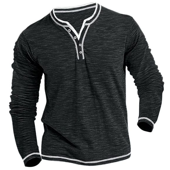 Comfortable Soft Stretch Henley Shirt T-shirt - Image 4