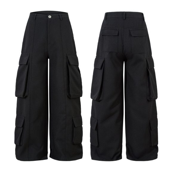 Spring Retro Stereo Design Loose Cargo Pants - Image 4